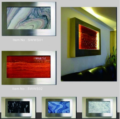 Designerska ściana wodna LED słupy wodne wodospad Zdjęcie Rama 90x60