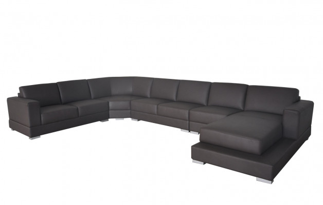 Narożnik Skóra Modern XXL Couch Żywy krajobraz Skórzana Sofa Sofa Kształt U A1127