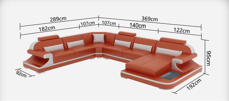 Skórzana sofa kanapa Żywy krajobraz Narożnik kanapa Narożnik Ustawić Design Nowoczesna Sofa G8021