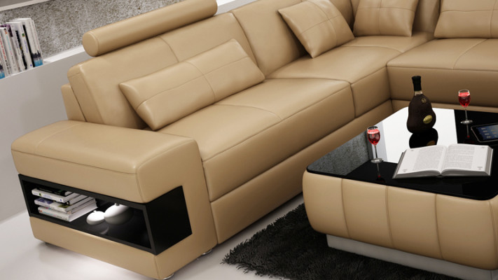 Sofa skórzana XXL na USB, Żywy krajobraz Narożnikowa kanapa Sofa Design Ustawić narożnik Nowość