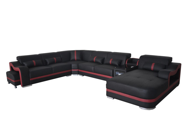 Skóra Couch Podkładka Ustawić Siedziba Design Nowoczesna Narożnik Sofa z USB Żywy krajobraz