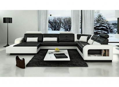 Skórzana sofa z USB skórzana kanapa rozkładana sofa Ustawić Żywy krajobraz narożnik