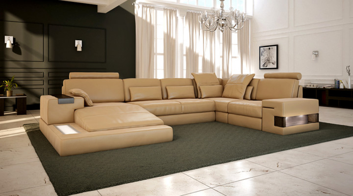 Włókienniczy Sofa Sofa Sofa Podkładka Żywy krajobraz Design Sofy Narożnikowa kanapa USB LED