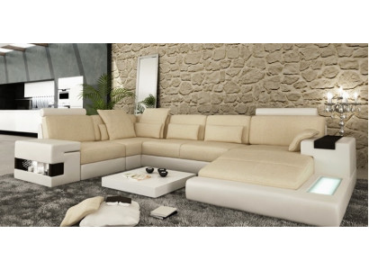 Duża Sofa Żywy krajobraz Skórzana Sofa Podkładka Siedziba Narożnik Couch Ustawić Sofy z USB