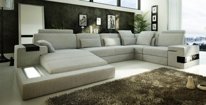 Design Sofa Narożnikowa kanapa + USB Couch Ustawić Podkładkę Siedziba Narożnik Sofy Żywy krajobraz
