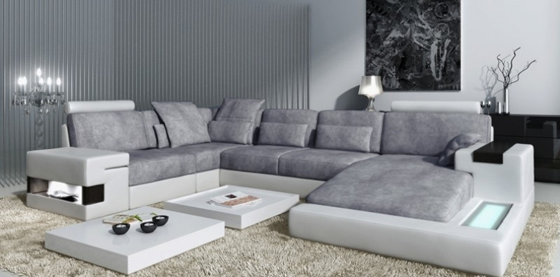 Design Sofa Narożnikowa kanapa + USB Couch Ustawić Podkładkę Siedziba Narożnik Sofy Żywy krajobraz
