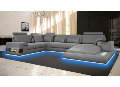 Duża sofa Żywy krajobraz Skórzana sofa z USB Design Sofa Couch Podkładka Narożnikowa kanapa