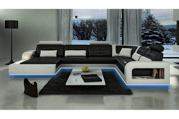 SOFA ROZKŁADANA SOFA Ustaw Żywy krajobrazu NAROŻNIK Narożnikowa kanapa SKÓRZANA SOFA z USB Nowość
