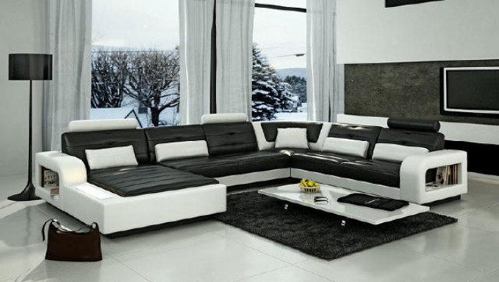 SOFA ROZKŁADANA SOFA Ustaw Żywy krajobrazu NAROŻNIK Narożnikowa kanapa SKÓRZANA SOFA z USB Nowość