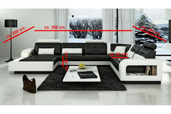SOFA ROZKŁADANA SOFA Ustaw Żywy krajobrazu NAROŻNIK Narożnikowa kanapa SKÓRZANA SOFA z USB Nowość