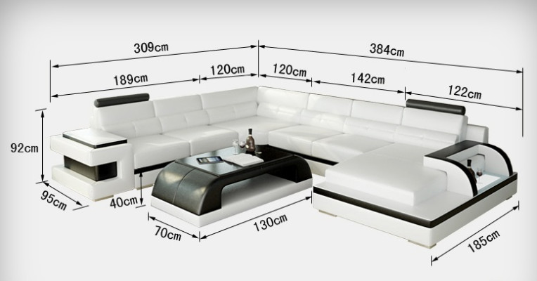 Skórzana sofa kanapa Żywy krajobraz Narożnik kanapa Narożnik Ustaw Design Modern Sofa L6017