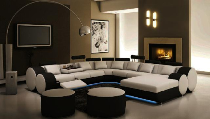 PROJEKTANTOWA SOFA SKÓRZANA XXL Żywy krajobraz DUŻA SOFA TAPICEROWANA NAROŻNIK Narożnikowa kanapa NOWOŚĆ