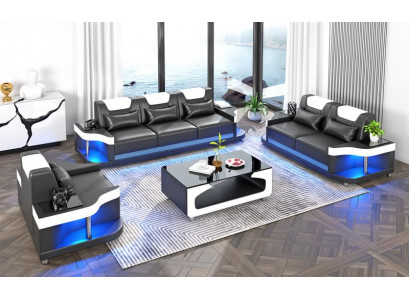 Zestaw sofowy 3+2+1 miejsce do siedzenia Zestaw Design Sofa Podkładka Kanapy Zestaw do salonu Skóra