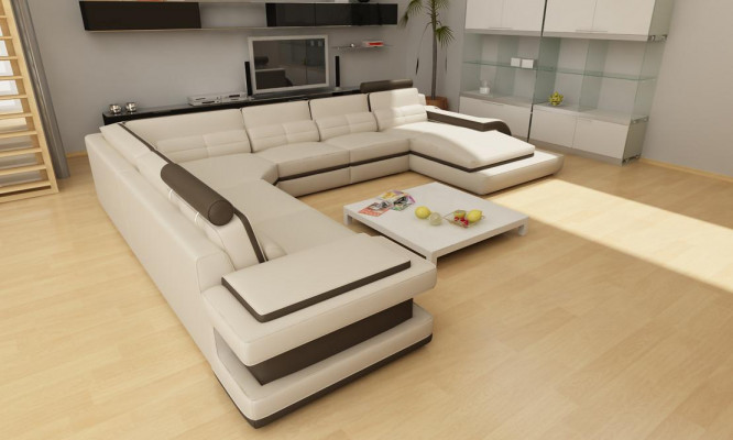 Żywy krajobraz Couch Podkładka Narożnik Ustawić Designerska Sofa Skórzana + Sofa USB WetzlarD