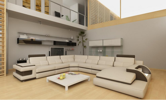 Żywy krajobraz Couch Podkładka Narożnik Ustawić Designerska Sofa Skórzana + Sofa USB WetzlarD