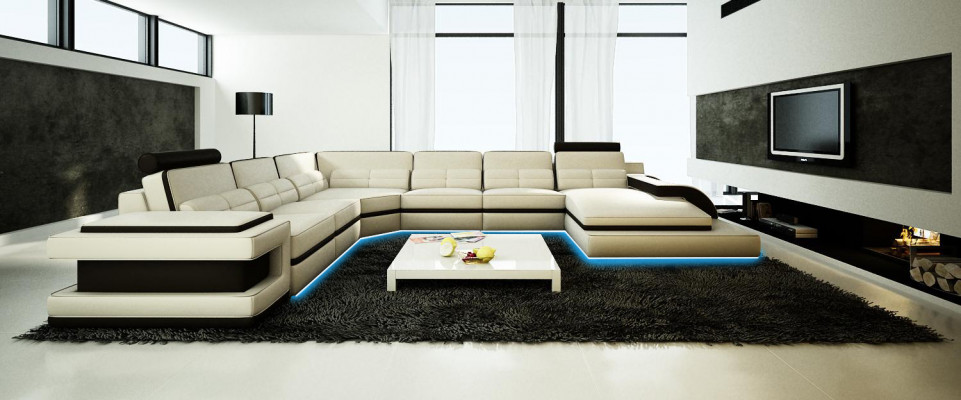 Żywy krajobraz Couch Podkładka Narożnik Ustawić Designerska Sofa Skórzana + Sofa USB WetzlarD