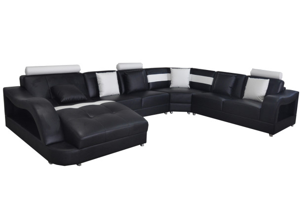 Skóra Sofa Kanapa Żywy krajobraz Narożnik Ustawić Design Nowoczesne Sofy Kształt U Kanapy