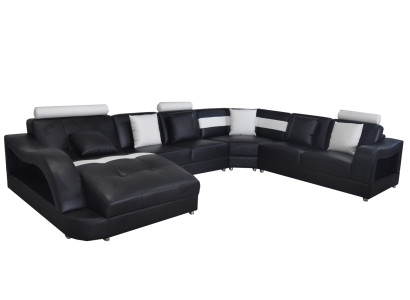 Skóra Sofa Kanapa Żywy krajobraz Narożnik Ustawić Design Nowoczesne Sofy Kształt U Kanapy