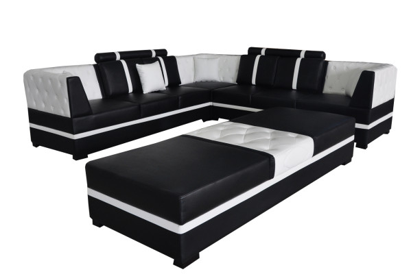 Skóra Narożnik Sofa Kanapa Podkładka Siedziba Living Landscape Modern Design Meble