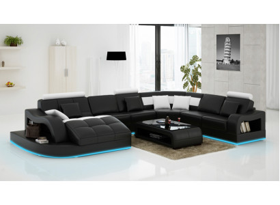Skórzana sofa kanapa Żywy krajobraz Narożnik kanapa Narożnik Ustaw Design Nowoczesna Sofa L6015B