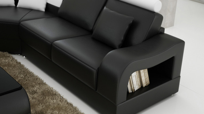 Skórzana sofa kanapa Żywy krajobraz Narożnik kanapa Narożnik Ustaw Design Nowoczesna Sofa L6015B