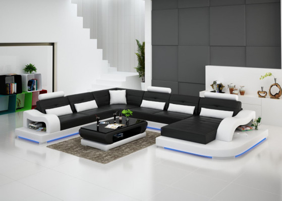 Sofa skórzana kanapa Żywy krajobraz Narożnik kanapa Narożnik Ustaw Design Nowoczesna Sofa G8005 Nowość
