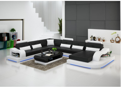 Sofa skórzana kanapa Żywy krajobraz Narożnik kanapa Narożnik Ustaw Design Nowoczesna Sofa G8005 Nowość