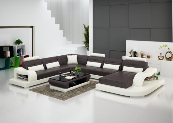 Sofa skórzana kanapa Żywy krajobraz Narożnik kanapa Narożnik Ustaw Design Nowoczesna Sofa G8005 Nowość