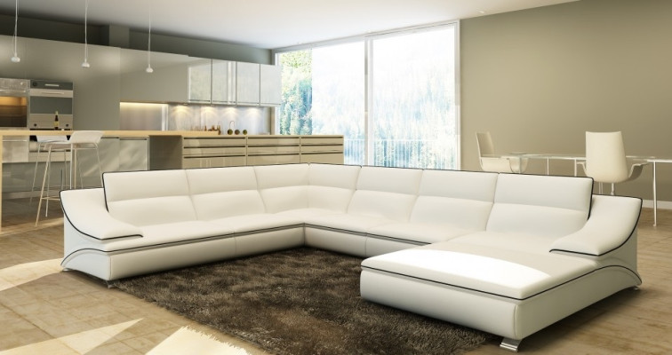 Narożnikowa kanapa z USB skórzana sofa Podkładka Żywy krajobraz Couch Sofa Zestaw narożny w kształcie litery U