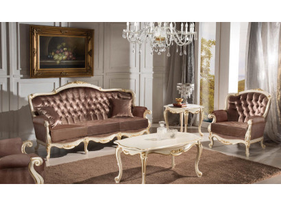 Klasyczny salon Meble Kanapa Sofa Fotel stolik kawowy Stolik 4szt