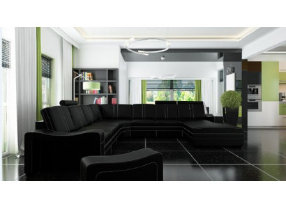 Skórzana sofa z USB Żywy krajobraz Narożnikowa kanapa Nowa sofa Ustaw XXL skórzana sofa kanapa