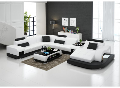 Sofa skórzana Nowoczesna kanapa Żywy krajobraz Narożnikowa kanapa Narożnik Decor Design Ustawić