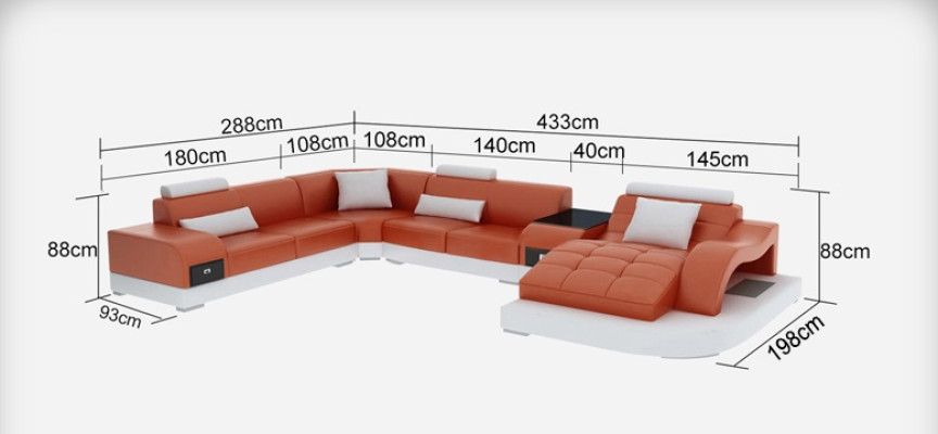 Sofa skórzana Nowoczesna kanapa Żywy krajobraz Narożnikowa kanapa Narożnik Decor Design Ustawić