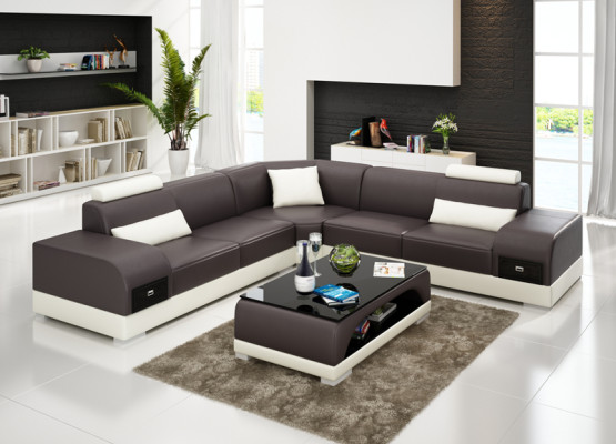 Sofa skórzana Nowoczesna kanapa Żywy krajobraz Narożnikowa kanapa Narożnik Decor Design Ustawić