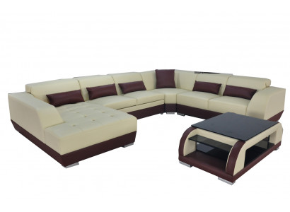 Skóra Sofa Kanapa Podkładka Narożnik Projektant Żywy krajobraz Obcios Narożnik Nowy Ustawić