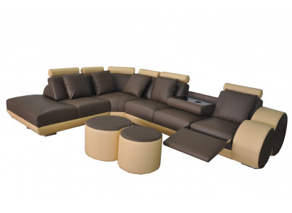 Sofa Narożnik Duża z USB Skóra Ustawić Narożnik Krajobraz Podkładka Living L Shape Stołek
