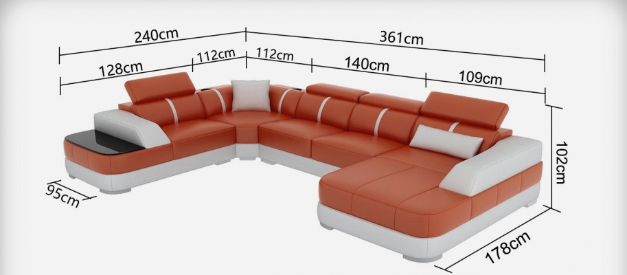 Narożnik Sofa Kanapa Podkładka Narożnik Ustawić Skóra Sofa Kanapy Żywy krajobraz U kształt