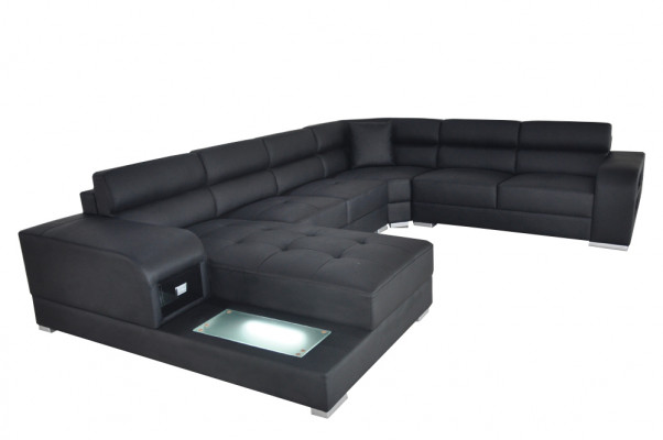 Skórzana Sofa Kanapa Żywy krajobraz Ustawić Design Nowoczesna Narożnik Sofa Kształt U G8029