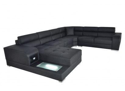 Skórzana Sofa Kanapa Żywy krajobraz Ustawić Design Nowoczesna Narożnik Sofa Kształt U G8029