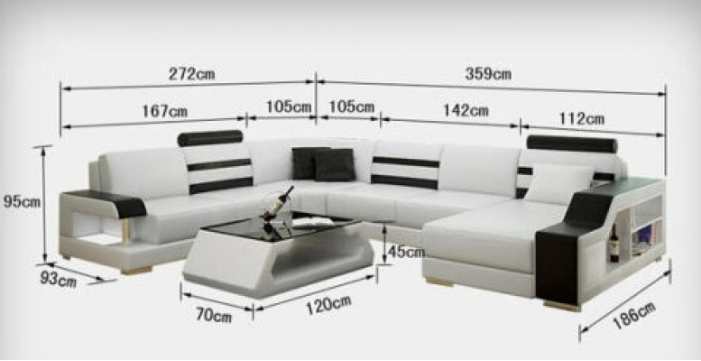Narożnik Sofa z USB Podkładka Siedziba Skóra Kanapa Sofy Kanapy Ustawić Żywy krajobraz
