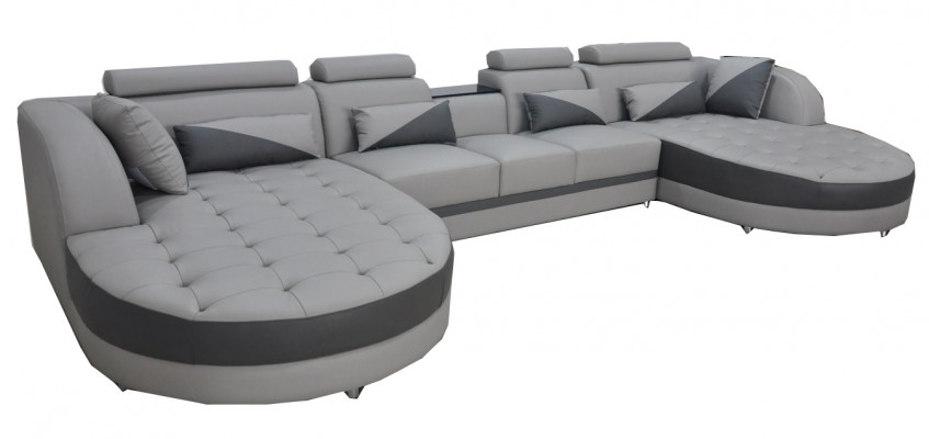 Żywy krajobraz funkcja łóżka Szary Narożnikowa kanapa Kształt U Couch Design Podkładka USB New