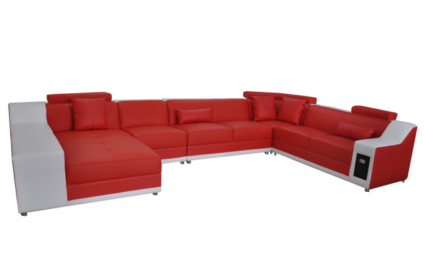Living Skóra Sofa Krajobrazowa z USB, Podkładka Ustawić Sofy Siedziba Obcios Nowość