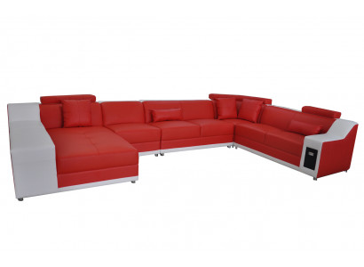 Living Skóra Sofa Krajobrazowa z USB, Podkładka Ustawić Sofy Siedziba Obcios Nowość