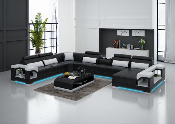 Sofa skórzana kanapa Żywy krajobraz Narożnik kanapa Narożnik Ustaw Design Nowoczesna Sofa G8010 Nowość