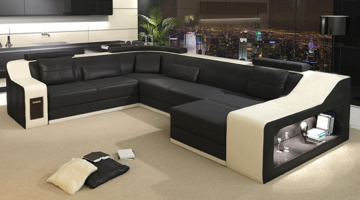 Sofa skórzana kanapa Żywy krajobraz Narożnik kanapa Narożnik Ustawić Design Nowoczesna Sofa Nowość B2017