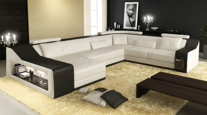 Sofa skórzana kanapa Żywy krajobraz Narożnik kanapa Narożnik Ustawić Design Nowoczesna Sofa Nowość B2017