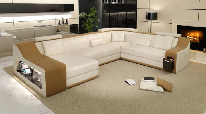 Sofa skórzana kanapa Żywy krajobraz Narożnik kanapa Narożnik Ustawić Design Nowoczesna Sofa Nowość B2017
