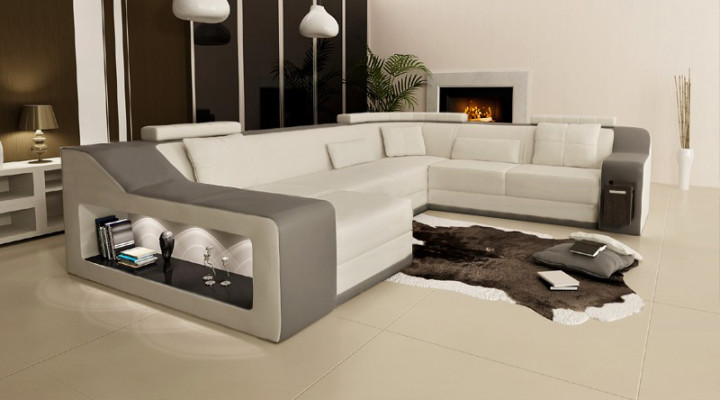Sofa skórzana kanapa Żywy krajobraz Narożnik kanapa Narożnik Ustawić Design Nowoczesna Sofa Nowość B2017