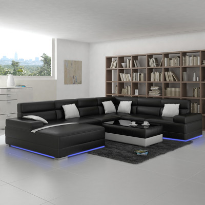 Sofa skórzana kanapa Żywy krajobraz Narożnik kanapa Narożnik Ustawić Design Nowoczesna Sofa F3016 Nowość
