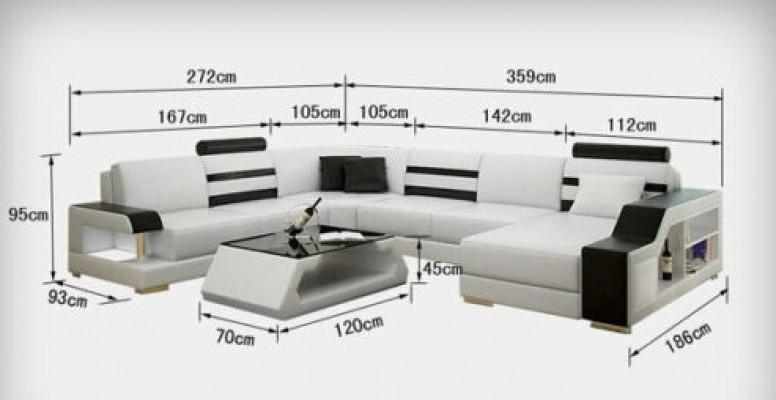 Narożnik Sofa Podkładka Siedziba Skóra Kanapa Sofy Kanapy Ustawić U Form Żywy krajobraz